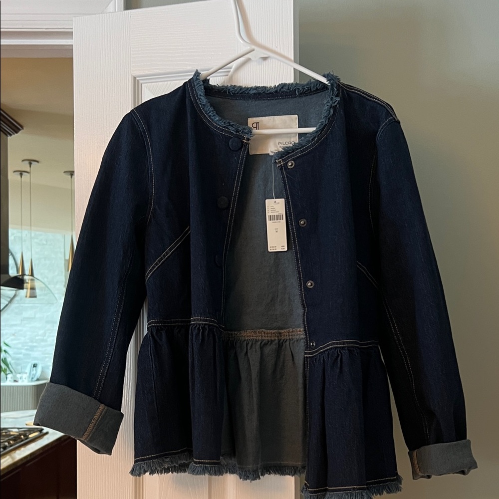 Pilcro Indigo Peplum Jean Jacket